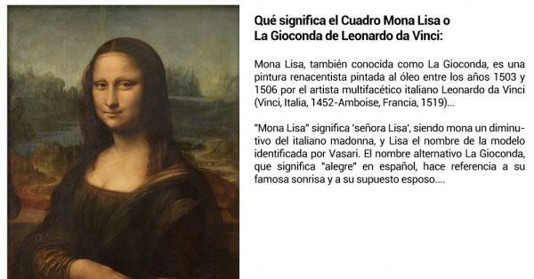 The Mona Lisa by Leonardo Da Vinci - Commentary and analysis - What does the Mona Lisa represent? Comment from La Gioconda