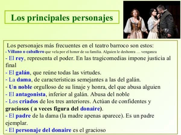 Позориште у шпанском Златном добу: главне карактеристике - Типични ликови шпанског позоришта Златно доба 