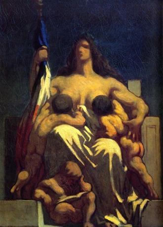 Daumier: en önemli eserler - Cumhuriyet Alegorisi (1848) 