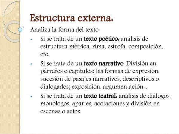 External structure of a text - What is the external structure and its parts?
