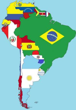 Flaggor i Amerika - Flaggor i länderna i Sydamerika