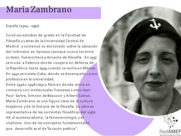 Zeitgenössische Philosophie: die wichtigsten Autoren - María Zambrano, eine weitere der wichtigsten Autoren 