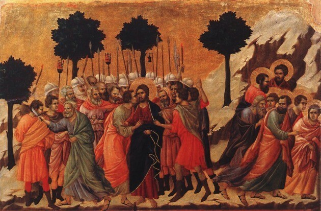 Duccio di Buoninsegna लकड़ी पर मसीह १३११ टेम्परा की गिरफ्तारी