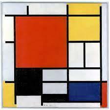 Opere de artă abstractă și autorii lor - Compoziție în roșu, galben și albastru de Mondrian