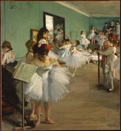 Картини на импресионизма и техните автори - Класът по танци (Дега, 1870-1874)