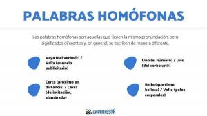 Mots HOMOPHONES: liste et exemples