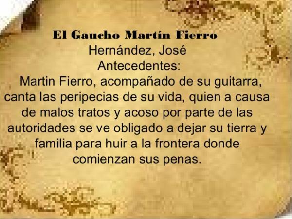 Martín Fierro: literary analysis - Brief summary of Martín Fierro's argument 