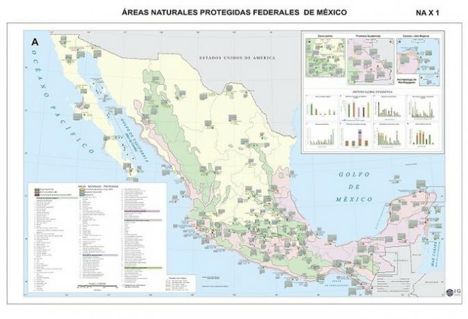 карта на федералните защитени природни зони на Мексико