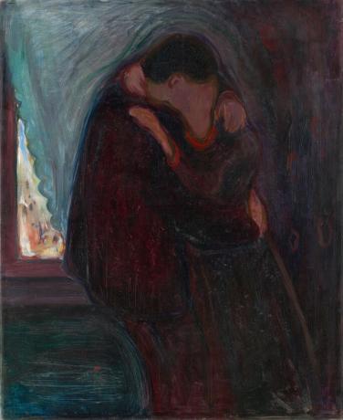 Edvard Munch: Suudelma, 1897, öljy kankaalle, 99 x 81 cm, Munch-museo, Oslo.