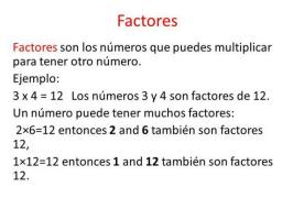 What is a FACTOR in mathematics