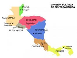 Land i Mellom-Amerika og deres hovedsteder