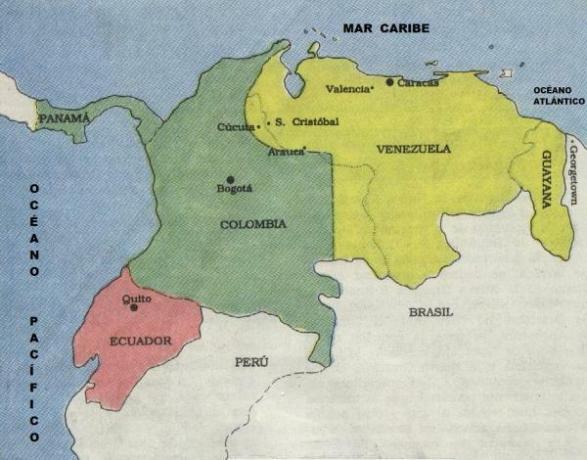 Büyük Kolombiya'nın Çözülmesi: özet ve harita - Büyük Kolombiya Bölümü