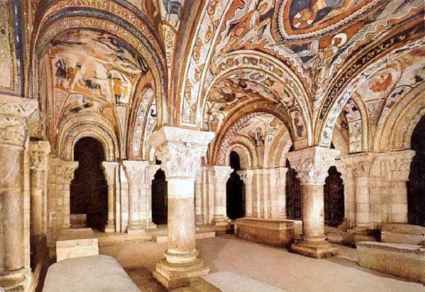 Pomembna dela romanske umetnosti - freske in kapiteli kraljevega panteona v Leonu