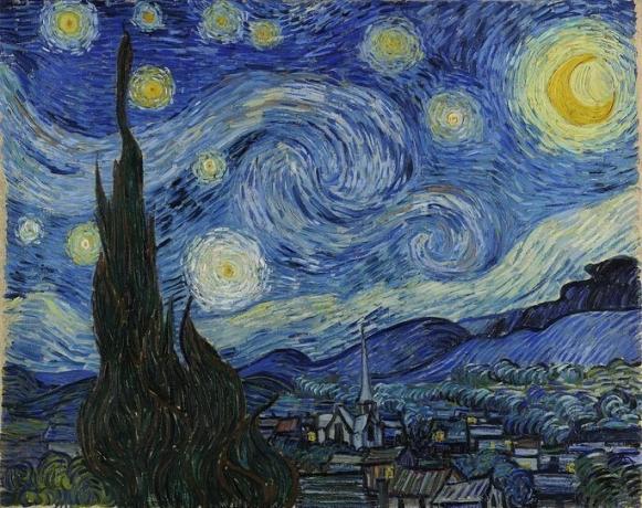 quadro noite zvaigžņots, autors van Gogs