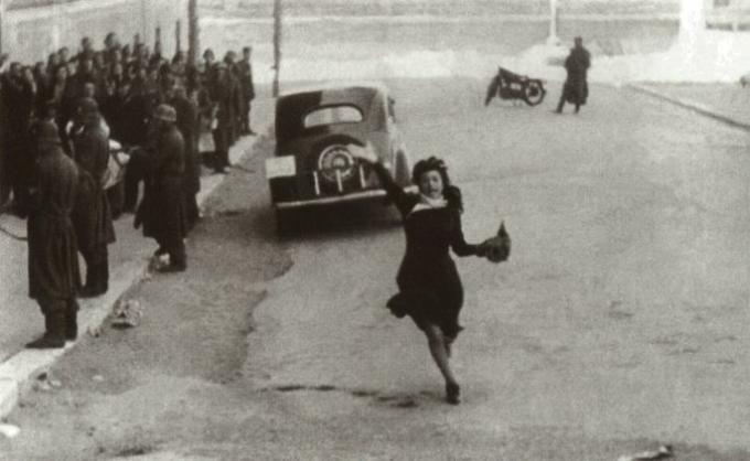 Frame from the movie Rome, the open city