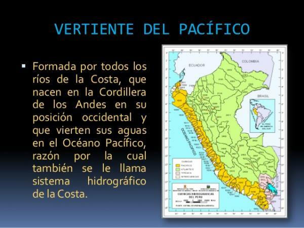 ריוס דה קולומביה - עם מפה - נהרות מדרון האוקיאנוס השקט