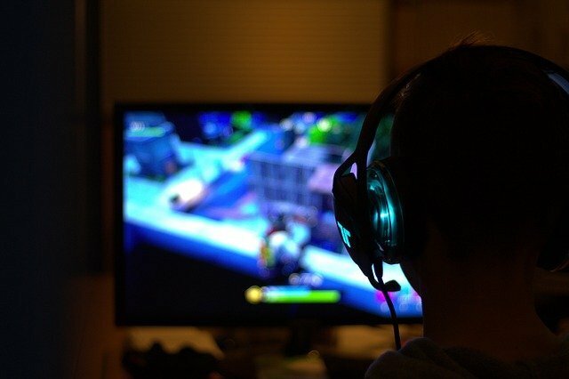 boy playing video games