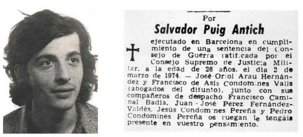 साल्वाडोर पुइग एंटिच की जीवनी और इतिहास - सल्वाडोर पुइग एंटिच की मृत्यु