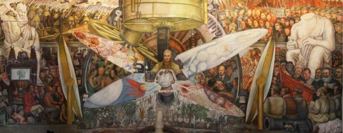 Freska The Man Controller of the Universe, avtor Diego Rivera