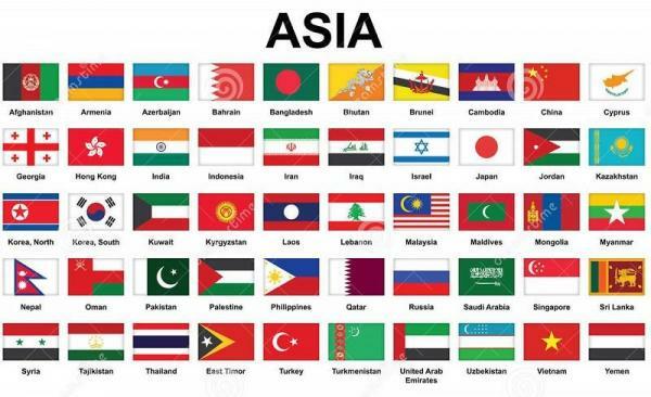 Cik liels ir pasaules valstu skaits - 48 valstis Āzijā 