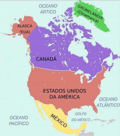 Land og hovedsteder i Nord-Amerika
