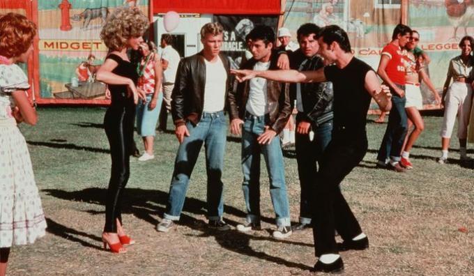 Frame from the movie Grease
