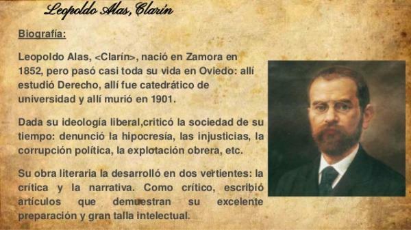 Leopoldo Alas Clarín: œuvres les plus importantes - Brève biographie de Leopoldo Alas Clarín 