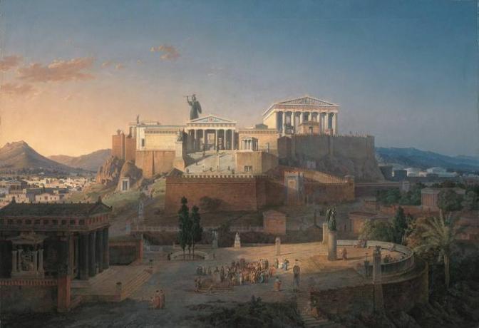 Acropolis Areopagus v Aténách, Leo von Klenze, 1846.