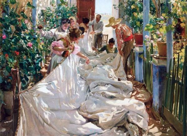 Sorolla: mojstrovine - Šivanje sveče (1896)