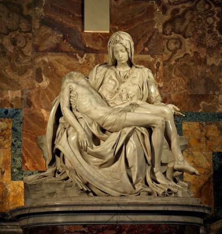 Michelangelos Pietà - analys och kommentar - Beskrivning av Michelangelos Pietà