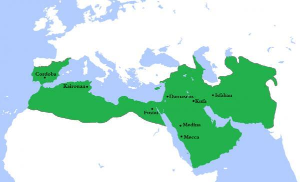 Омейядският халифат: характеристики и карта - карта на Омейядския халифат