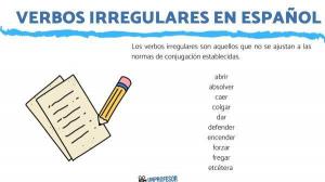 NREGULARU darbības vārdu saraksts spāņu valodā