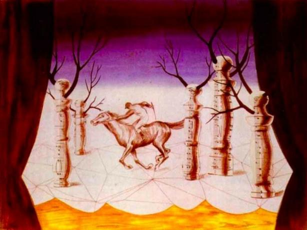 Le jockey Perdu (O Jóquei Perdido), první Magrittovo surrealistické dílo.
