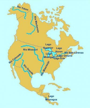 ჩრდილოეთ ამერიკის მდინარეები - რუქით