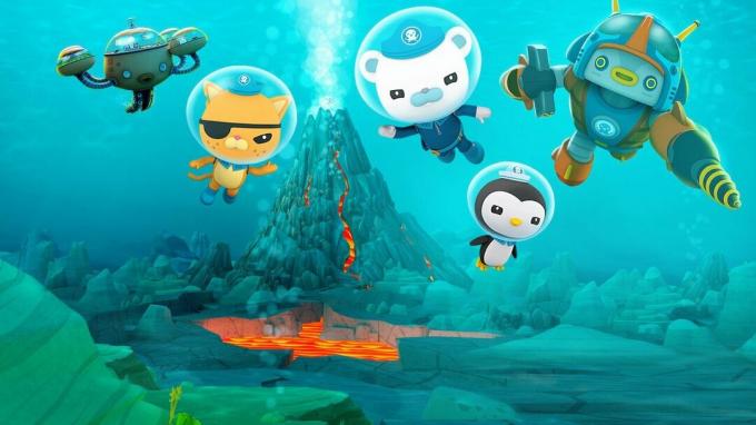 Az Octonauts vacsora animáció és a tűzkör