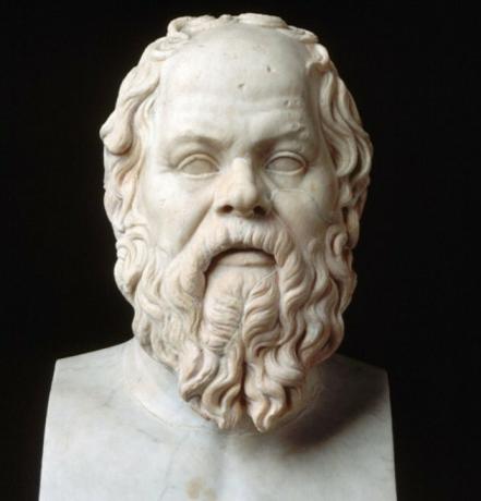 Socrates bust.