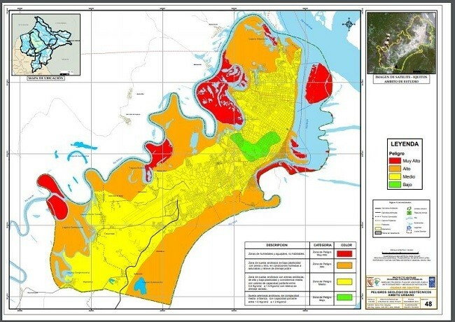 mapa ryzyka miasta Iquitos, Peru