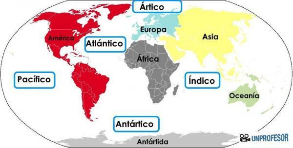 Ονόματα των ωκεανών του κόσμου - με χάρτες! - Ωκεανοί του κόσμου: χάρτης και ονόματα 