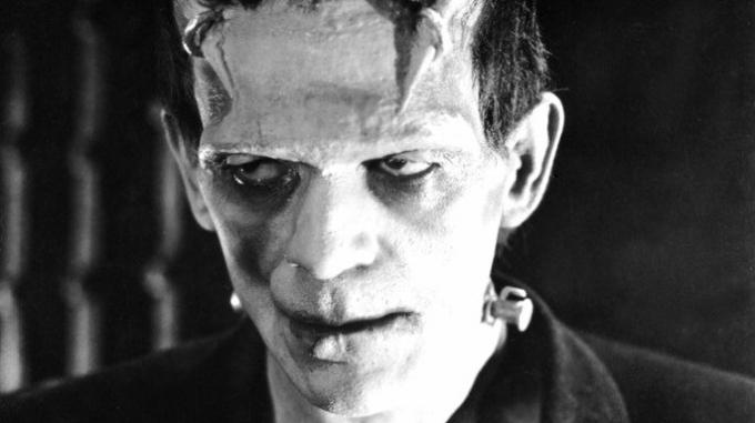 Frankenstein filmer ikke. Portrett av en karakter i en film fra 1931