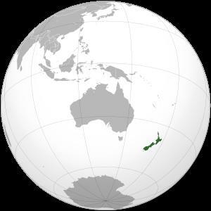 Gdje je na karti Novi Zeland