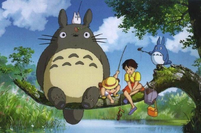 Makan malam animasi Jepang Meu amigo Totoro