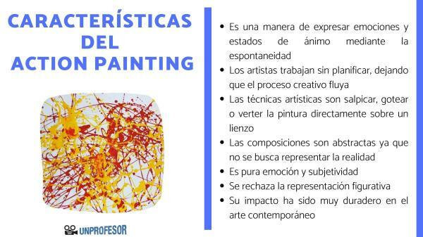 Action painting: characteristics - What are the main characteristics of action painting?