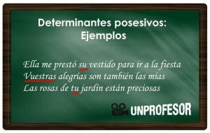 Example of possessive determiners in Spanish