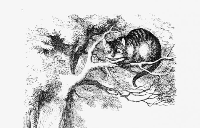 Illustrazione del gatto del Cheshire
