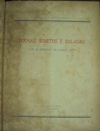 First edition of Poems, Sonnets and Ballads (released in 1946), which contains the Sonnet of fidelity.