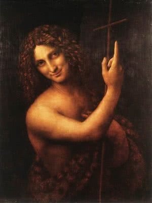サンジョアンバティスタ（1513）; 木に油彩、69 cm x 57 cm、ルーヴル美術館