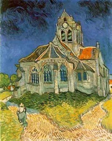 ヴィンセントヴァンゴッホ：有名な絵画-オーヴェルの教会（1890年）