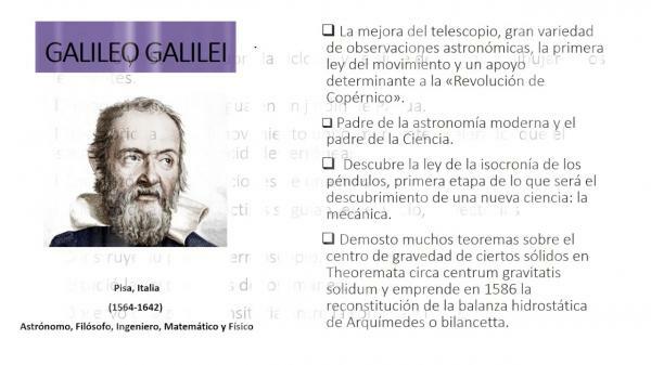 Contributions of Galileo Galilei - The most outstanding contributions of Galileo Galilei 