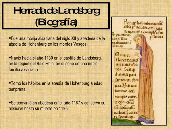 Filozofi stredoveku - Herrada de Landsberg, ďalšia vplyvná stredoveká mysliteľka
