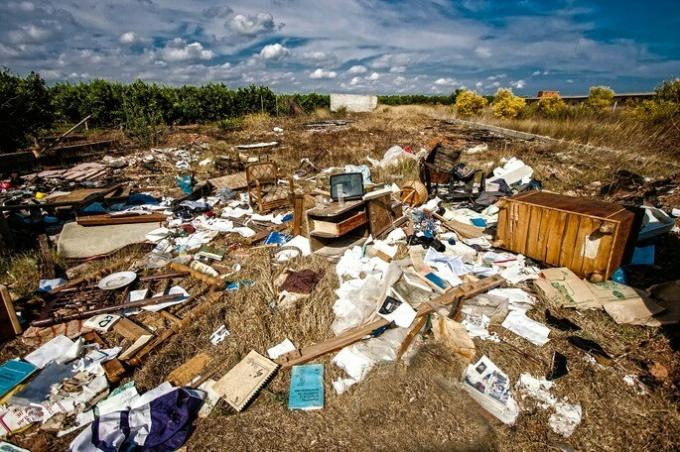 soil pollution garbage dumped on the ground